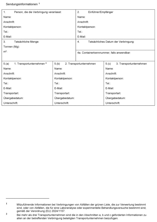 AbfallverbringungsVO Anhang VII-1 AbfallverbringungsVO Anhang VII-1